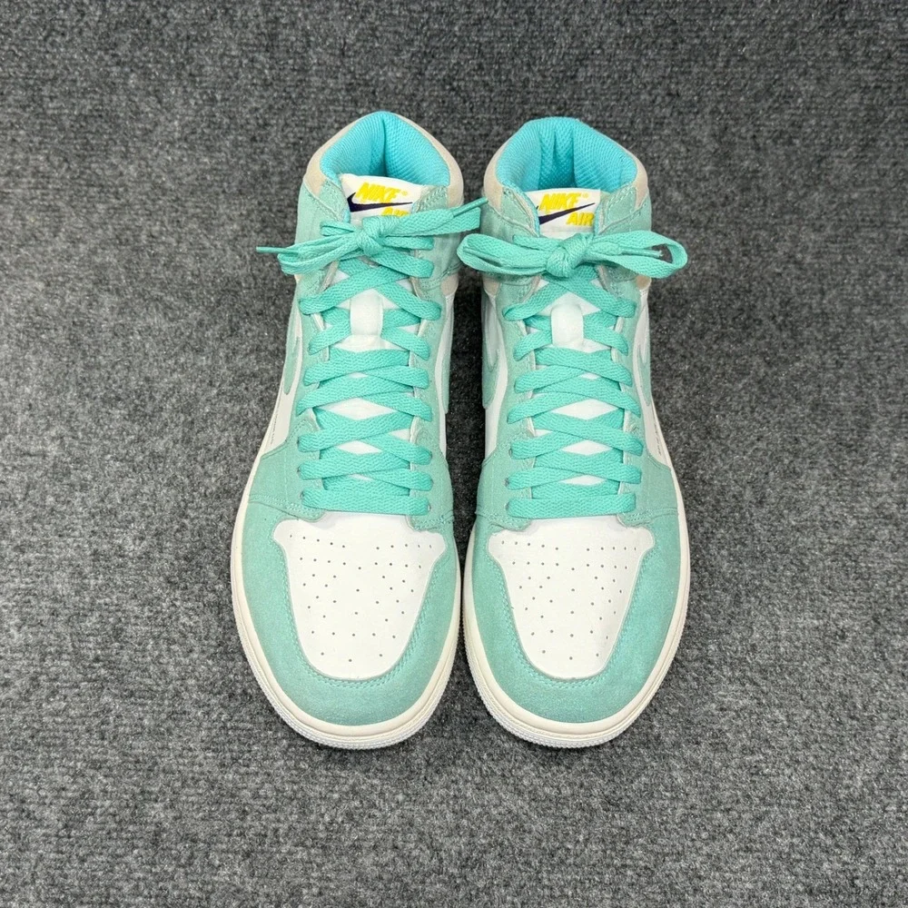 Jordan 1 Retro High Shoes Men's 8.5 Turbo Green Turquoise White Athletic Sneaker